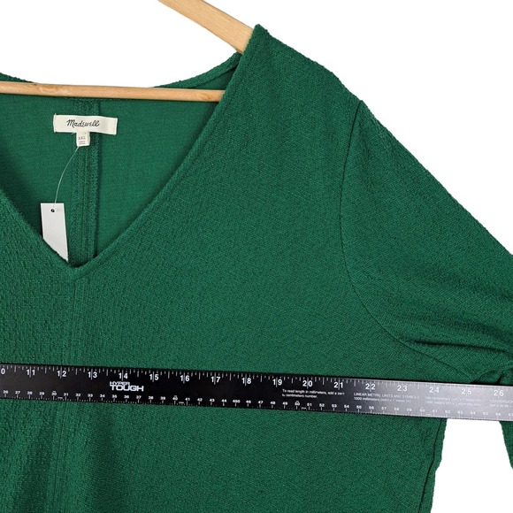Madewell Full Sleeve Top Womens Size XXL Green Nubby Knit V-Neck NWT - Picture 3 of 8
